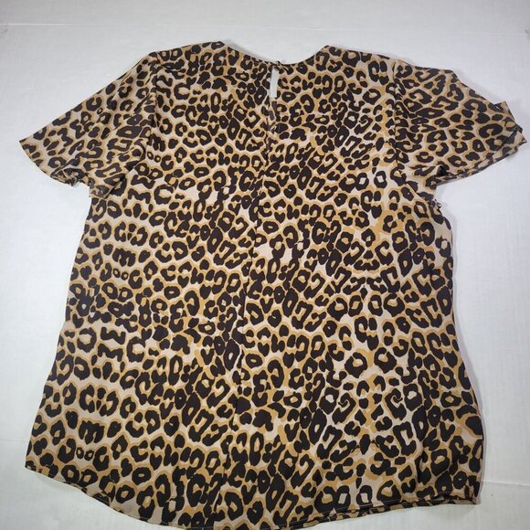 Rebecca Minkoff Women Professional Leopard Print Short Sleeve Blouse Size M - Picture 7 of 7